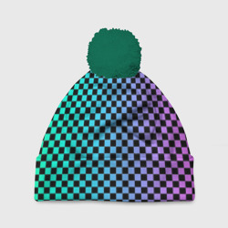 Шапка 3D c помпоном Checkerboard Color