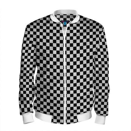 Мужской бомбер 3D Checkerboard Color, цвет белый