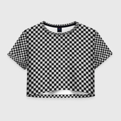 Женская футболка Crop-top 3D Checkerboard Color