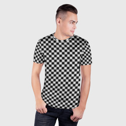 Мужская футболка 3D Slim Checkerboard Color - фото 2