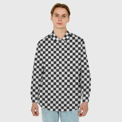 Мужская рубашка oversize 3D Checkerboard Color - фото 2