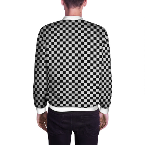 Мужской бомбер 3D Checkerboard Color, цвет белый - фото 4