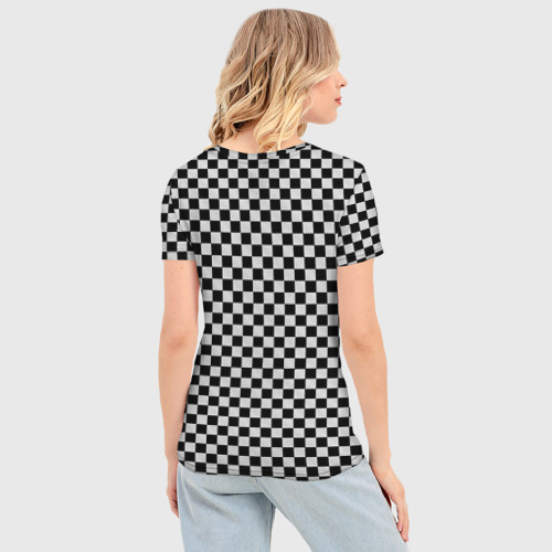 Женская футболка 3D Slim Checkerboard Color, цвет 3D печать - фото 4