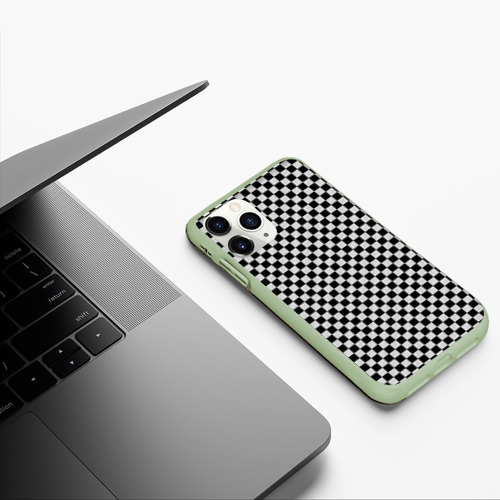 Чехол для iPhone 11 Pro матовый Checkerboard Color, цвет салатовый - фото 5