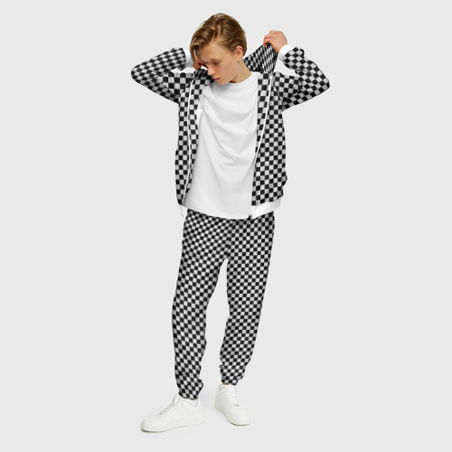 Мужской костюм 3D Checkerboard Color, цвет белый - фото 3