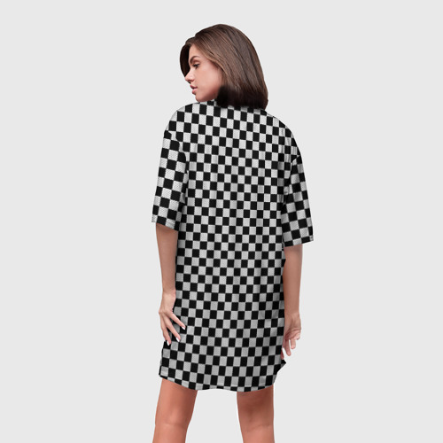 Платье-футболка 3D Checkerboard Color, цвет 3D печать - фото 4