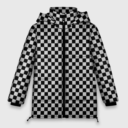 Женская зимняя куртка Oversize Checkerboard Color, цвет черный