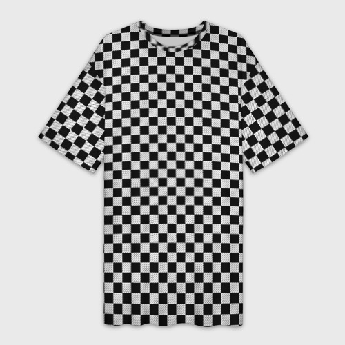 Платье-футболка 3D Checkerboard Color, цвет 3D печать