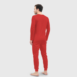 Пижама с принтом Идущий к реке для мужчины, вид на модели сзади №2. Цвет основы: красный