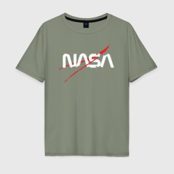 Мужская футболка хлопок Oversize NASA двусторонняя