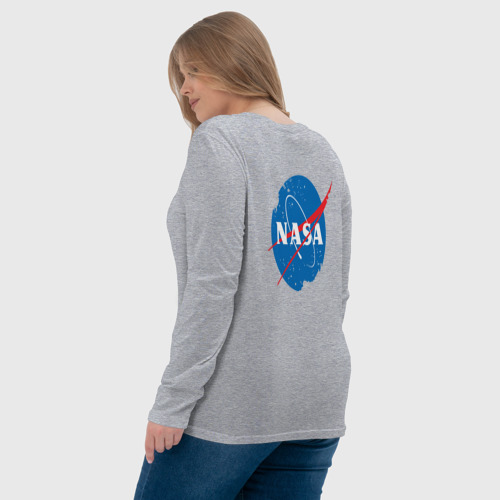 Женский лонгслив хлопок NASA двусторонняя, цвет меланж - фото 7