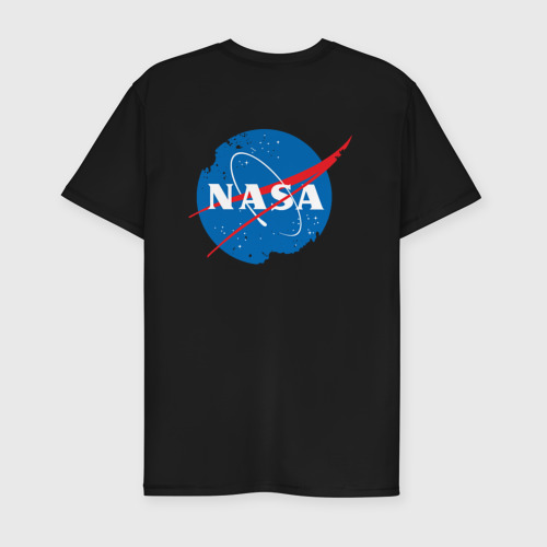 Мужская футболка хлопок Slim NASA двусторонняя, цвет черный - фото 2