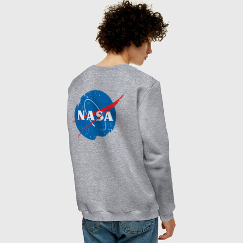 Мужской свитшот хлопок NASA двусторонняя, цвет меланж - фото 4