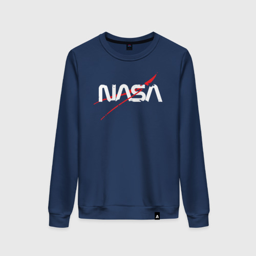 Женский свитшот хлопок NASA двусторонняя, цвет темно-синий