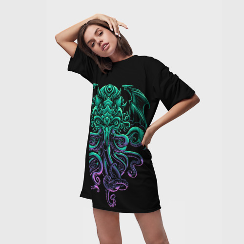 Платье-футболка 3D Ктулху, цвет 3D печать - фото 3