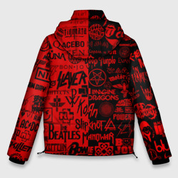 Куртка с принтом Логотипы рок групп rock для мужчины, вид сзади №1. Цвет основы: черный