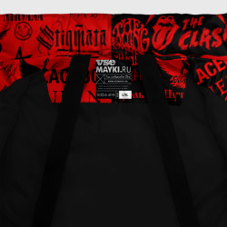 Куртка с принтом Логотипы рок групп rock для мужчины, вид на модели спереди №4. Цвет основы: черный