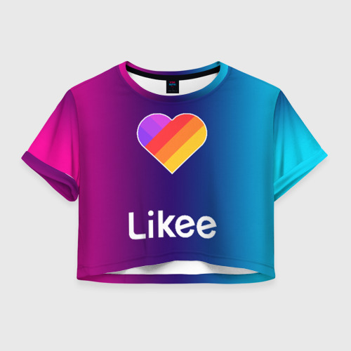 Женская футболка Crop-top 3D РЮКЗАК LIKEE Фото 01 Женская футболка Crop-top 3D РЮКЗАК LIKEE Фото 01
