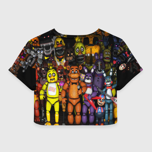 Женская футболка Crop-top 3D Five nights at Freddys, цвет 3D печать - фото 2