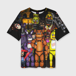 Женская футболка oversize 3D Five nights at Freddys