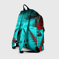 Рюкзак с принтом Metro Exodus для любого человека, вид сзади №1. Цвет основы: белый