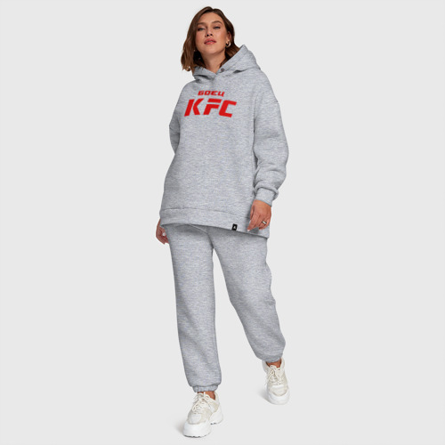 Женский костюм хлопок Oversize Боец KFC, цвет меланж - фото 6