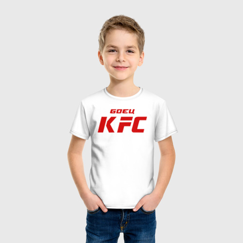 Детская футболка хлопок Боец KFC, цвет белый - фото 3