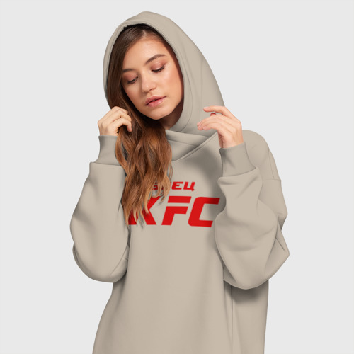 Платье-худи хлопок Боец KFC, цвет миндальный - фото 3