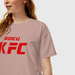 Женская футболка хлопок Oversize Боец KFC - фото 2