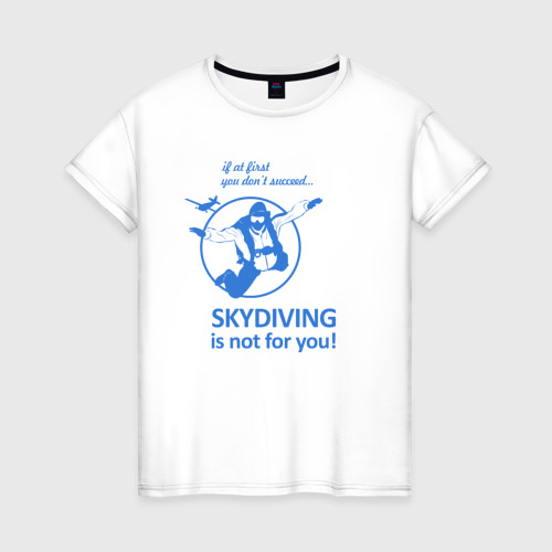 Женская футболка хлопок с принтом Skydiving, вид спереди #2