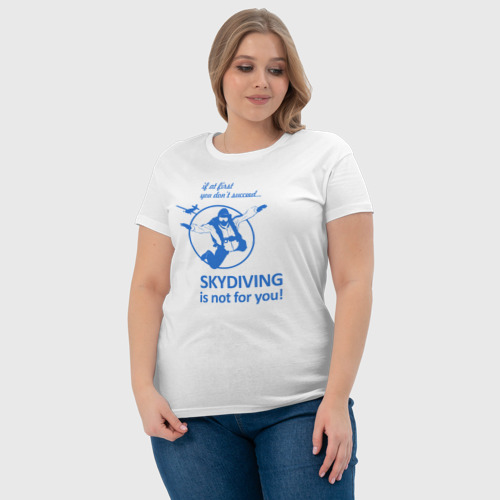 Женская футболка хлопок с принтом Skydiving, фото #4
