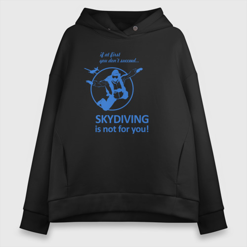 Женское худи Oversize хлопок Skydiving, цвет черный