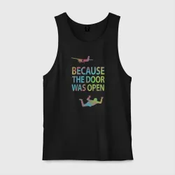 Мужская майка хлопок Because the door was open