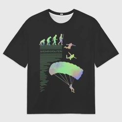 Женская футболка oversize 3D Skydiver evolution