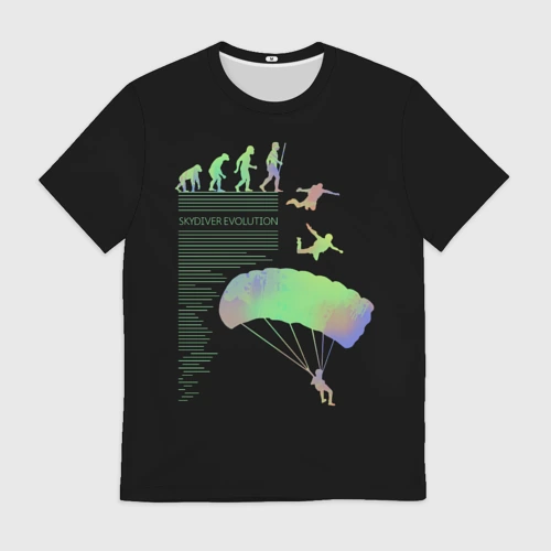 Мужская футболка 3D Skydiver evolution