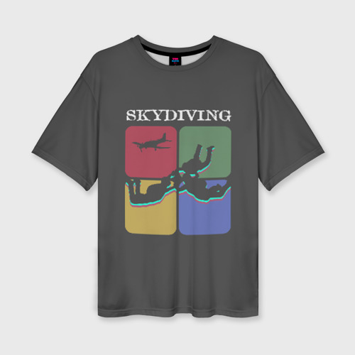 Женская футболка oversize 3D Skydiving, цвет 3D печать