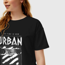 Женская футболка хлопок Oversize Black urban style - фото 2