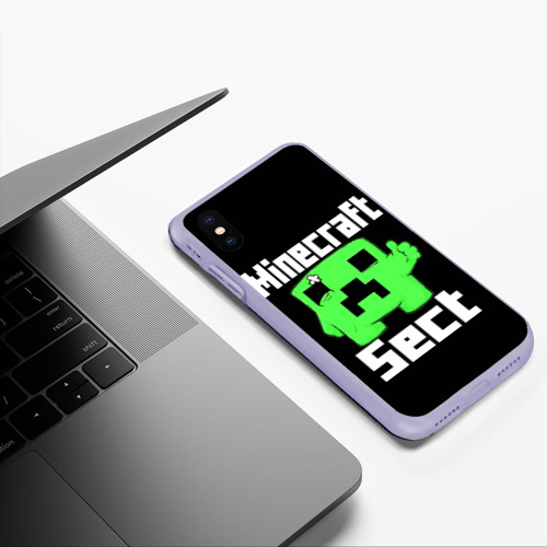 Чехол для iPhone XS Max матовый Minecraft, цвет светло-сиреневый - фото 5