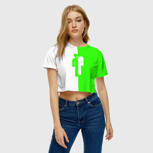 Женская футболка Crop-top 3D BILLIE EILISH, цвет 3D печать - фото 3