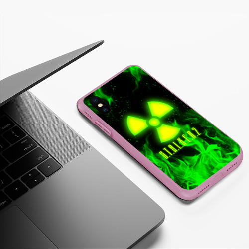 Чехол для iPhone XS Max матовый Stalker 2 toxic fire Сталкер 2 токсичный огонь, цвет розовый - фото 5