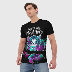 Мужская футболка 3D Чеширский котик Алиса в стране чудес - фото 2