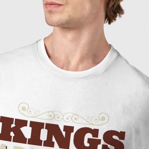 Мужская футболка хлопок Короли Рождены в Сентябре, цвет белый - фото 6