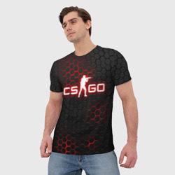 Мужская футболка 3D CS GO стальная броня КС Го неоновая броня - фото 2