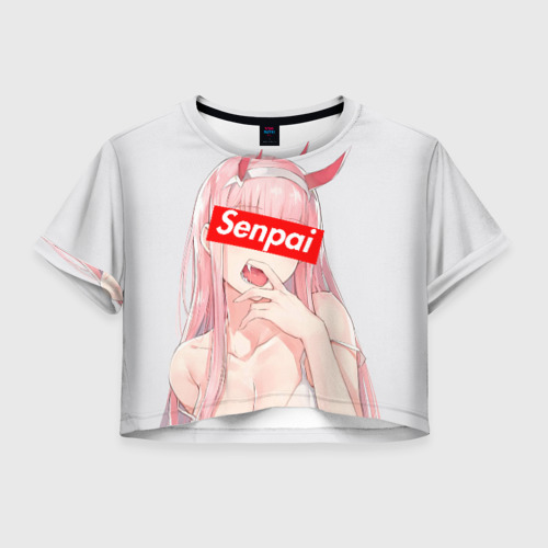 Женская футболка Crop-top 3D Senpai 02, цвет 3D печать