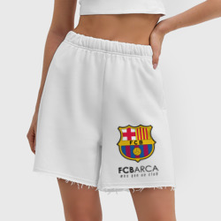 Женские шорты oversize футер хлопок FC Barcelona Barca - фото 2