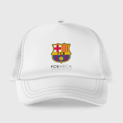 Кепка с принтом FC Barcelona Barca для ребенка, вид спереди №2. Цвет основы: белый