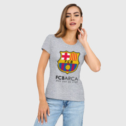 Женская футболка хлопок Slim FC Barcelona Barca - фото 2