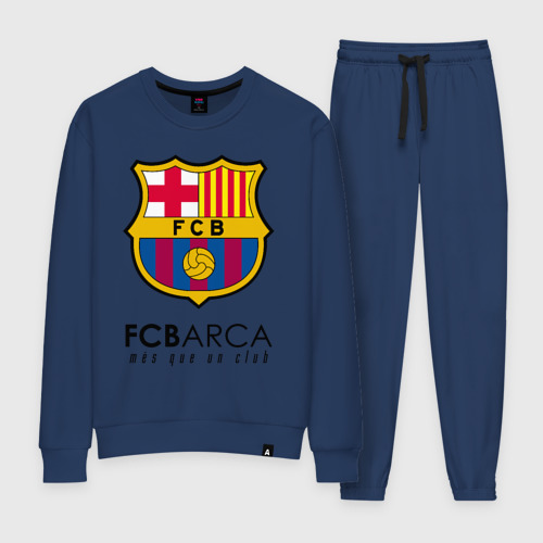 Женский костюм хлопок FC Barcelona Barca, цвет темно-синий