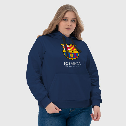 Женская толстовка хлопок FC Barcelona Barca, цвет темно-синий - фото 6