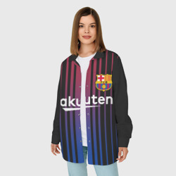 Женская рубашка oversize 3D FC Barcelona Barca - фото 2